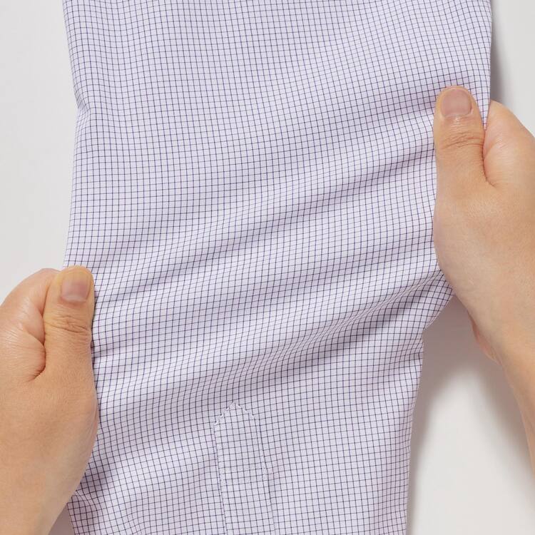 Uniqlo Easy Care Stretch Slim Fit Checked (Button-down Collar) Kosele Panske Nachový | MTZLQB-029