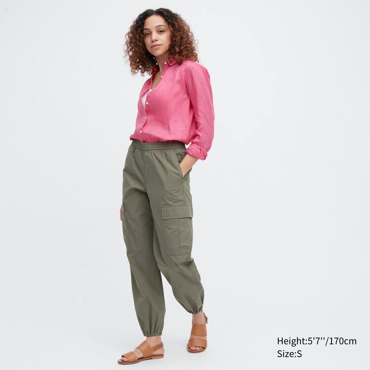 Uniqlo Easy Siroke Topanky Fit Cargo Nohavice Damske Olivovo Zelená | IFMACX-176