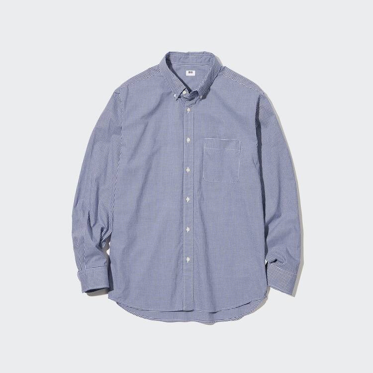 Uniqlo Extra Fine Bavlnene Broadcloth Checked (Button-down Collar) Kosele Panske Modre | QGPOZS-798