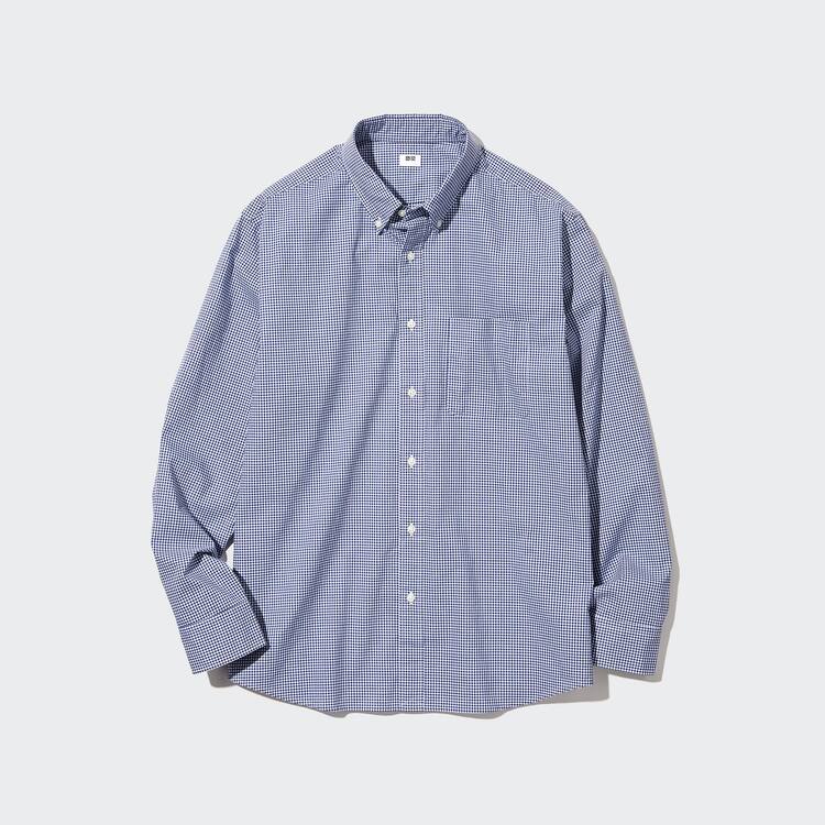 Uniqlo Extra Fine Bavlnene Broadcloth Long Sleeve Kosele Panske Modre | ALZGDK-472