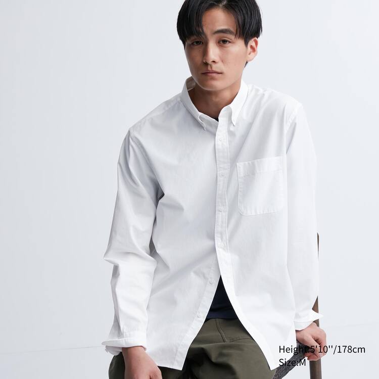 Uniqlo Extra Fine Bavlnene Broadcloth Long Sleeve Kosele Panske Biele | XMSYZN-640