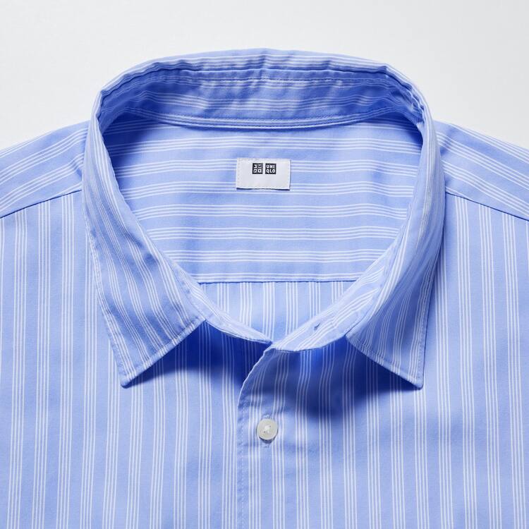 Uniqlo Extra Fine Bavlnene Broadcloth Regular Fit Pruhované Kosele Panske Modre | GTWBAO-259