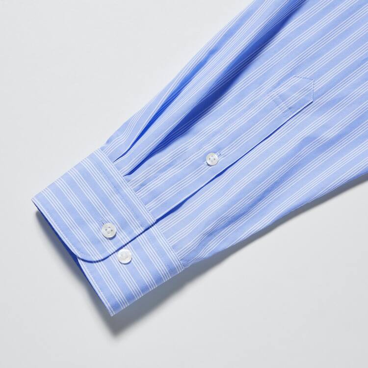 Uniqlo Extra Fine Bavlnene Broadcloth Regular Fit Pruhované Kosele Panske Modre | GTWBAO-259