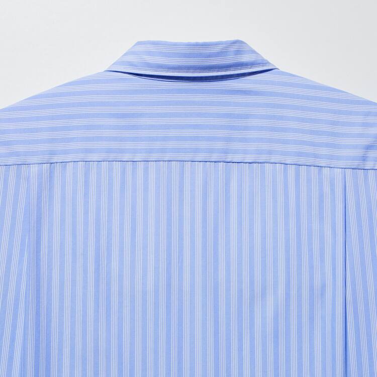 Uniqlo Extra Fine Bavlnene Broadcloth Regular Fit Pruhované Kosele Panske Modre | GTWBAO-259