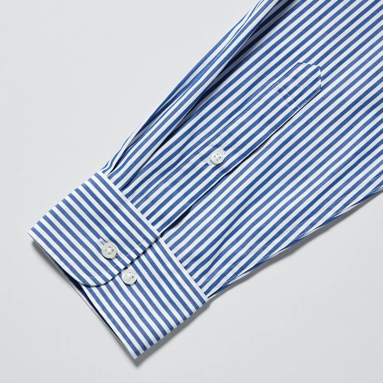 Uniqlo Extra Fine Bavlnene Broadcloth Regular Fit Pruhované (Button-down Collar) Kosele Panske Modre | IMWXUH-415