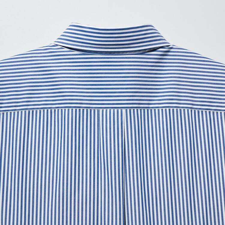 Uniqlo Extra Fine Bavlnene Broadcloth Regular Fit Pruhované (Button-down Collar) Kosele Panske Modre | IMWXUH-415