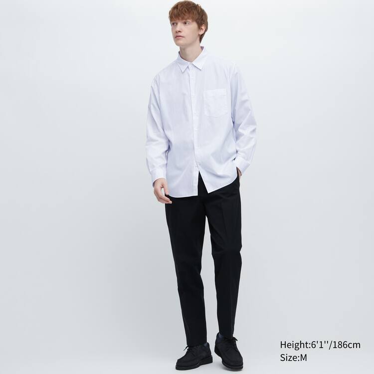 Uniqlo Extra Fine Bavlnene Broadcloth Regular Fit Pruhované Kosele Panske Modre | OXBQMG-845