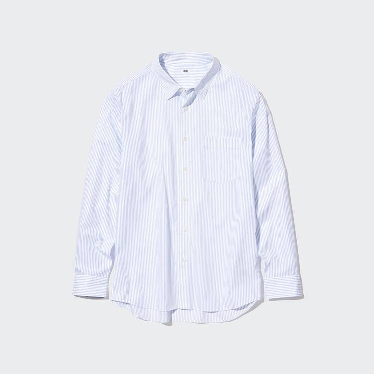 Uniqlo Extra Fine Bavlnene Broadcloth Regular Fit Pruhované Kosele Panske Modre | OXBQMG-845