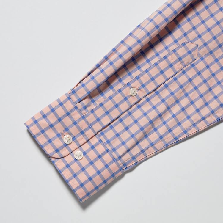 Uniqlo Extra Fine Bavlnene Broadcloth Regular Fit Checked (Button-down Collar) Kosele Panske Ruzove | SBYRPJ-960