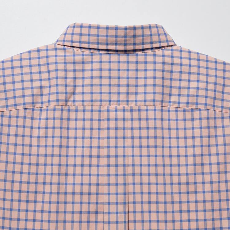 Uniqlo Extra Fine Bavlnene Broadcloth Regular Fit Checked (Button-down Collar) Kosele Panske Ruzove | SBYRPJ-960