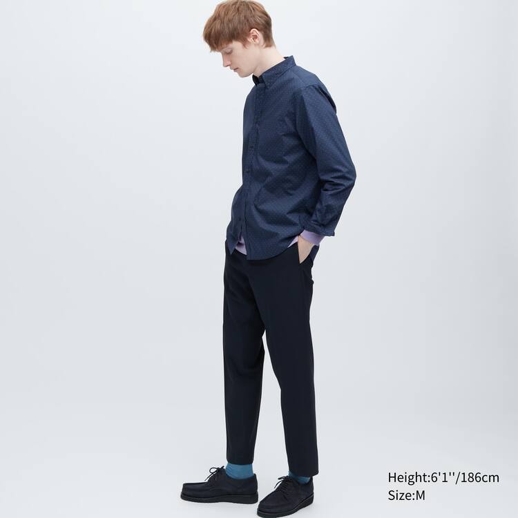 Uniqlo Extra Fine Bavlnene Broadcloth Regular Fit Printed (Regular Collar) Kosele Panske Modre | SPRAME-284