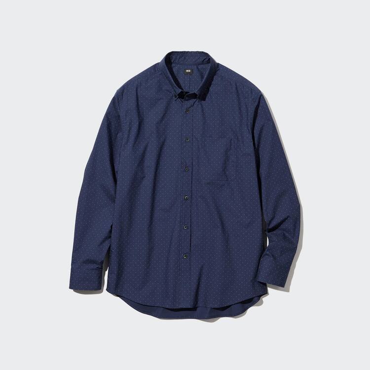 Uniqlo Extra Fine Bavlnene Broadcloth Regular Fit Printed (Regular Collar) Kosele Panske Modre | SPRAME-284