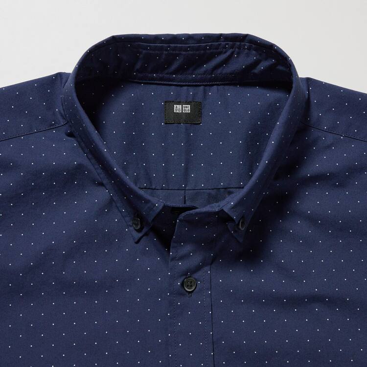 Uniqlo Extra Fine Bavlnene Broadcloth Regular Fit Printed (Regular Collar) Kosele Panske Modre | SPRAME-284