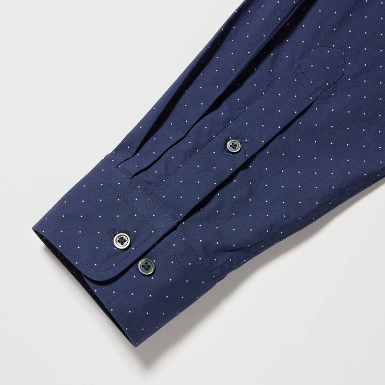 Uniqlo Extra Fine Bavlnene Broadcloth Regular Fit Printed (Regular Collar) Kosele Panske Modre | SPRAME-284