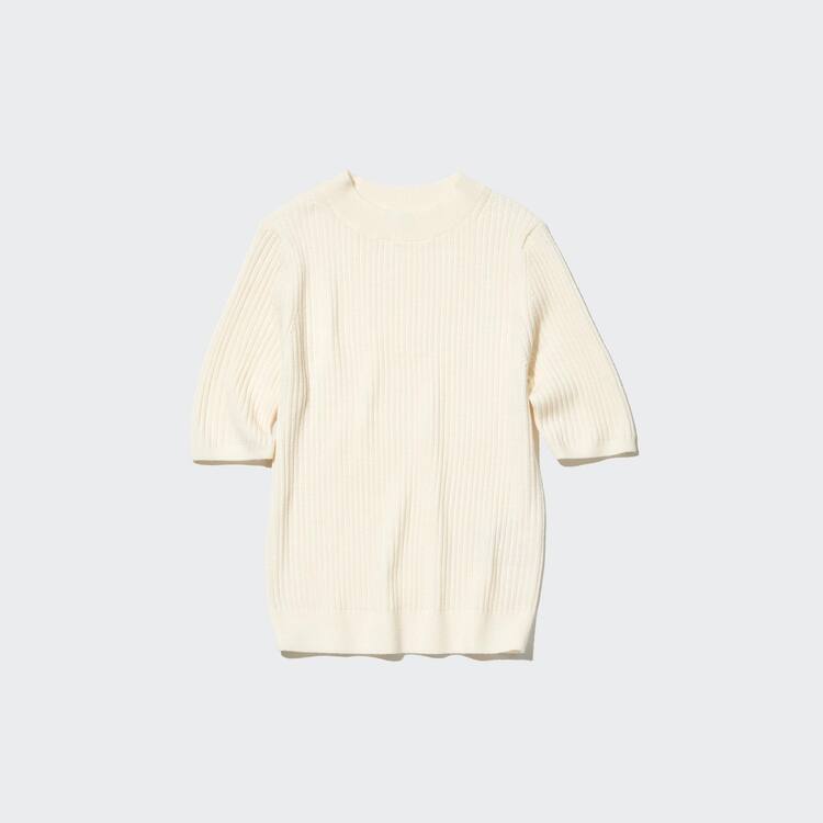 Uniqlo Extra Fine Merino Rebrovaný Mock Neck Pleteniny Damske Biele | XGAJYB-895