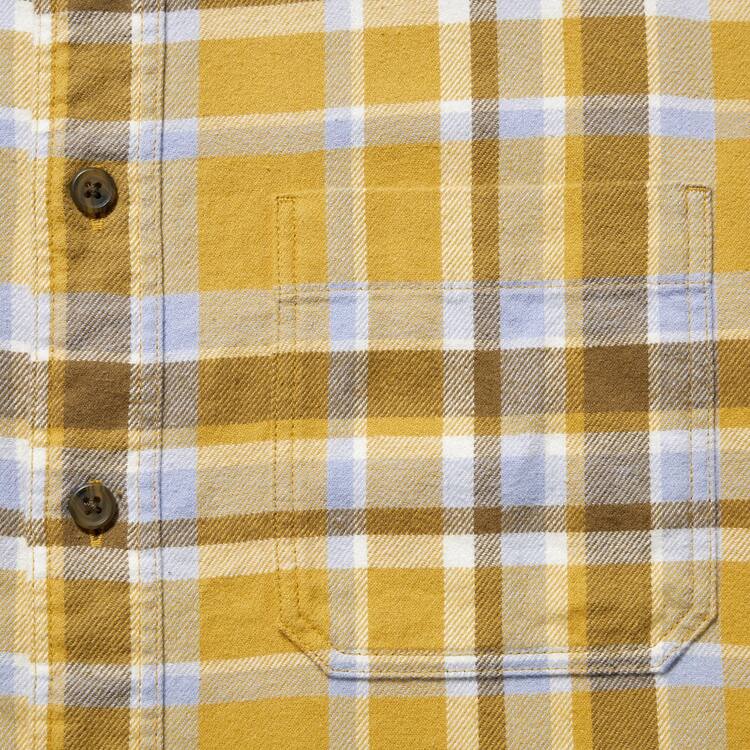 Uniqlo Flannel Checked Regular Fit (Regular Collar) Kosele Panske Žlté | ZXKNMQ-863