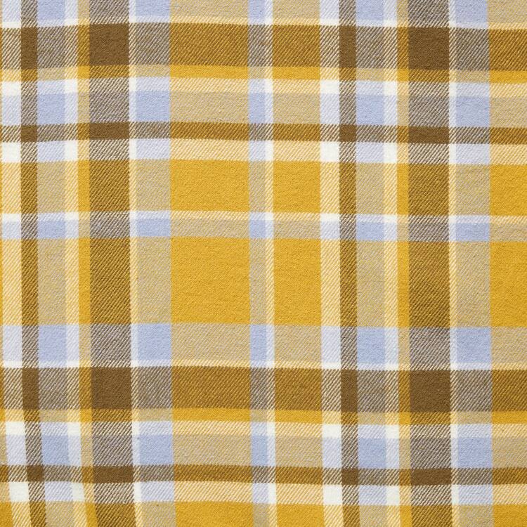 Uniqlo Flannel Checked Regular Fit (Regular Collar) Kosele Panske Žlté | ZXKNMQ-863