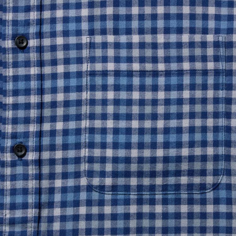 Uniqlo Flannel Regular Fit Checked (Button-down Collar) Kosele Panske Modre | BHGOKC-982