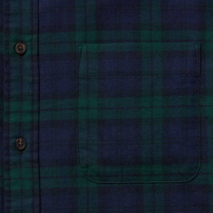 Uniqlo Flannel Regular Fit Checked (Button-down Collar) Kosele Panske Tmavo Zelene | UKJIVH-706