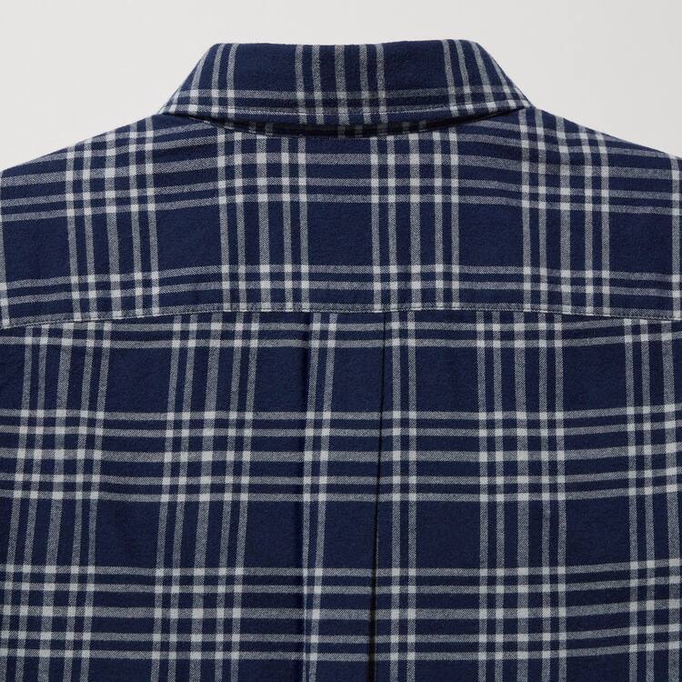 Uniqlo Flannel Regular Fit Checked (Button-down Collar) Kosele Panske Námornícka Modrá | XWTLIK-706
