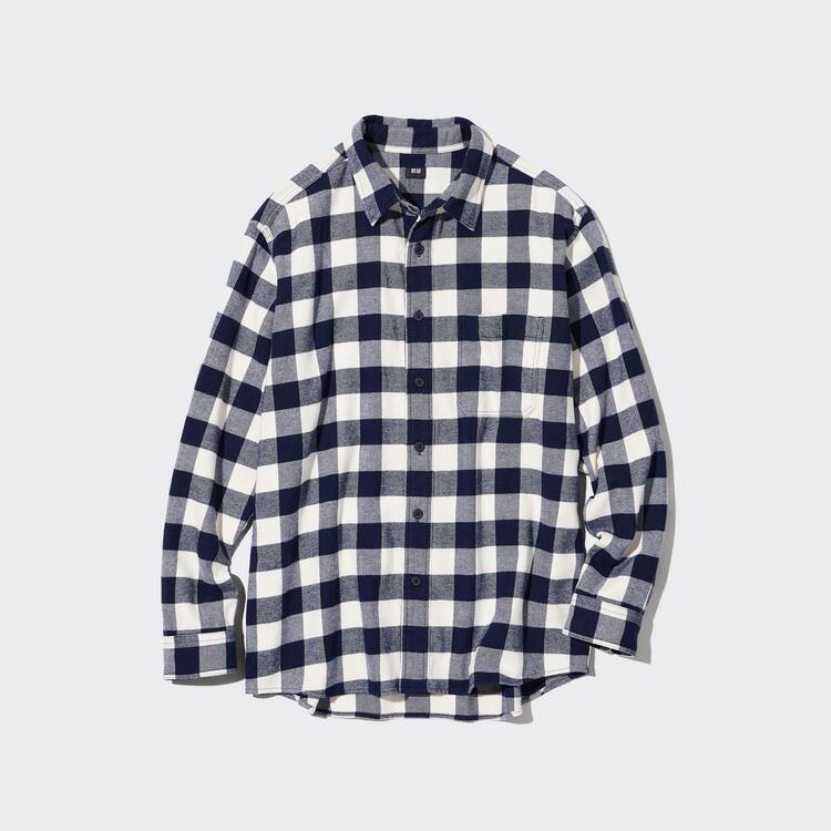 Uniqlo Flannel Regular Fit Checked (Regular Collar) Kosele Panske Biele | DTCGIM-723