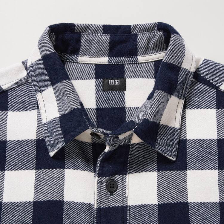 Uniqlo Flannel Regular Fit Checked (Regular Collar) Kosele Panske Biele | DTCGIM-723