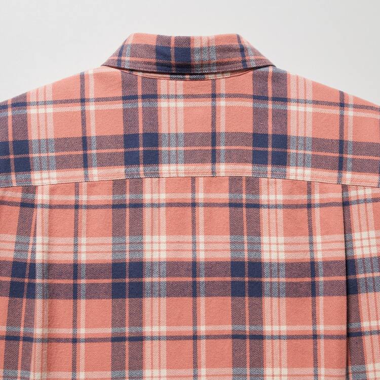 Uniqlo Flannel Regular Fit Checked (Regular Collar) Kosele Panske Ruzove | NTYLXE-136