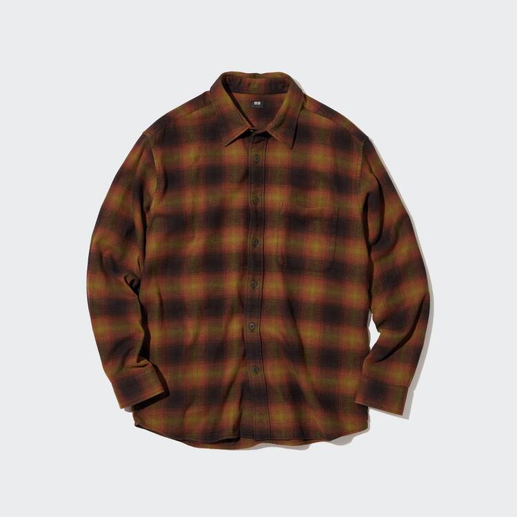 Uniqlo Flannel Regular Fit Checked (Regular Collar) Kosele Panske Žlté | OFDQGJ-607