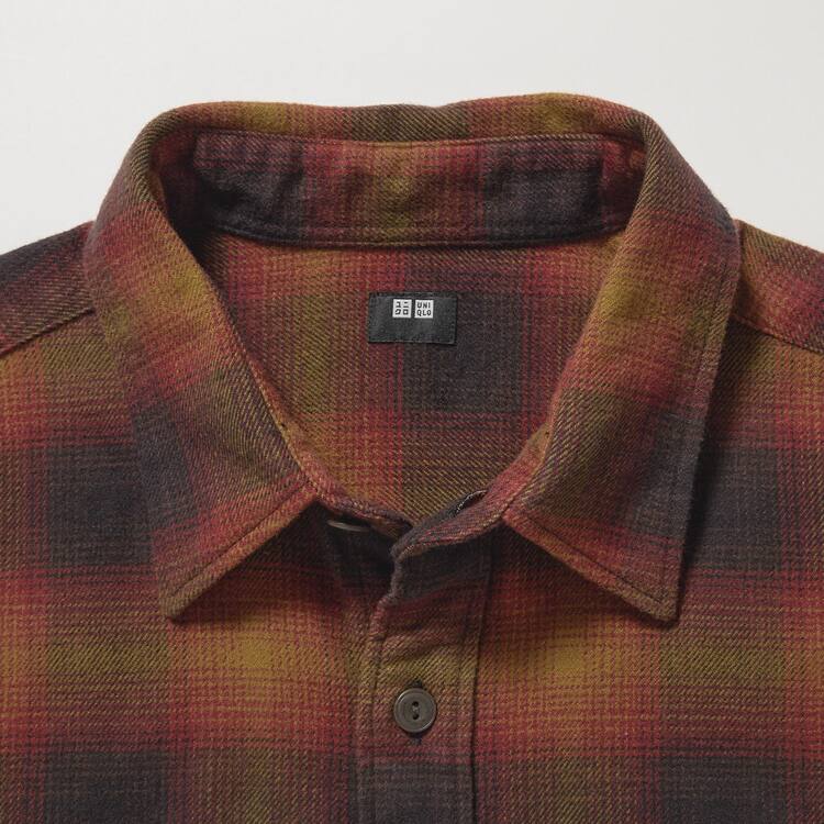 Uniqlo Flannel Regular Fit Checked (Regular Collar) Kosele Panske Žlté | OFDQGJ-607