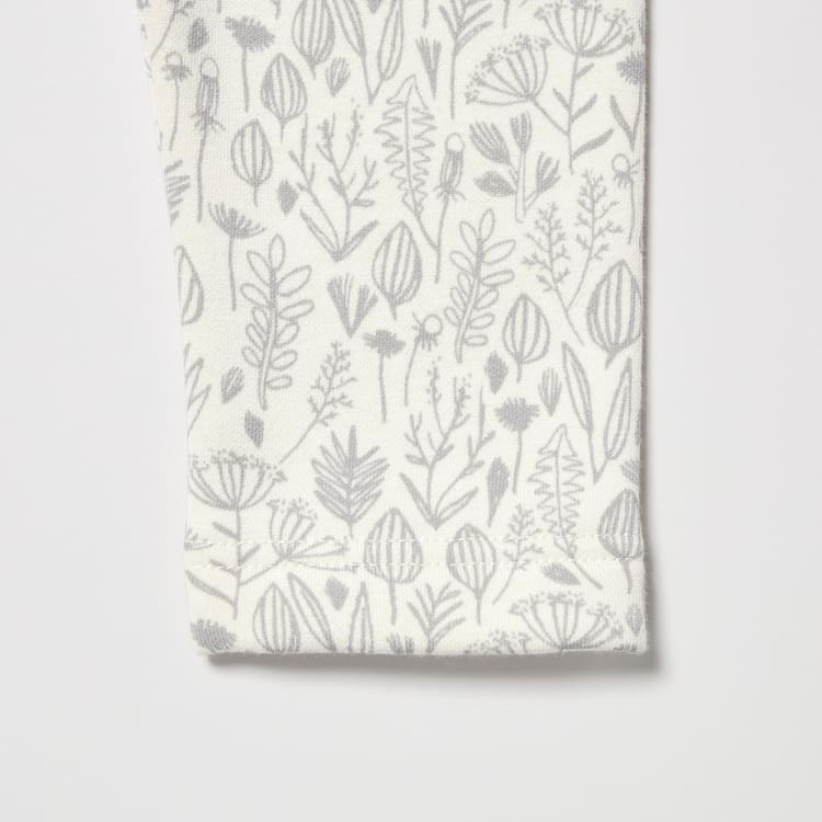 Uniqlo Fleece Flower Print Leginy Pre Babatka Biele | RLWFSN-659
