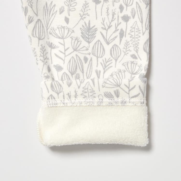 Uniqlo Fleece Flower Print Leginy Pre Babatka Biele | RLWFSN-659