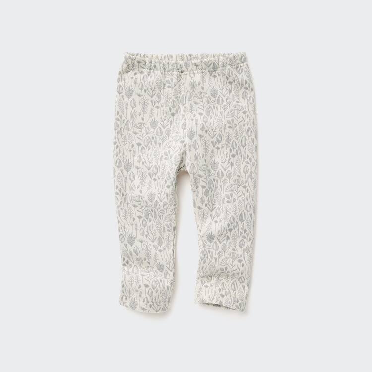 Uniqlo Fleece Flower Print Leginy Pre Babatka Biele | RLWFSN-659