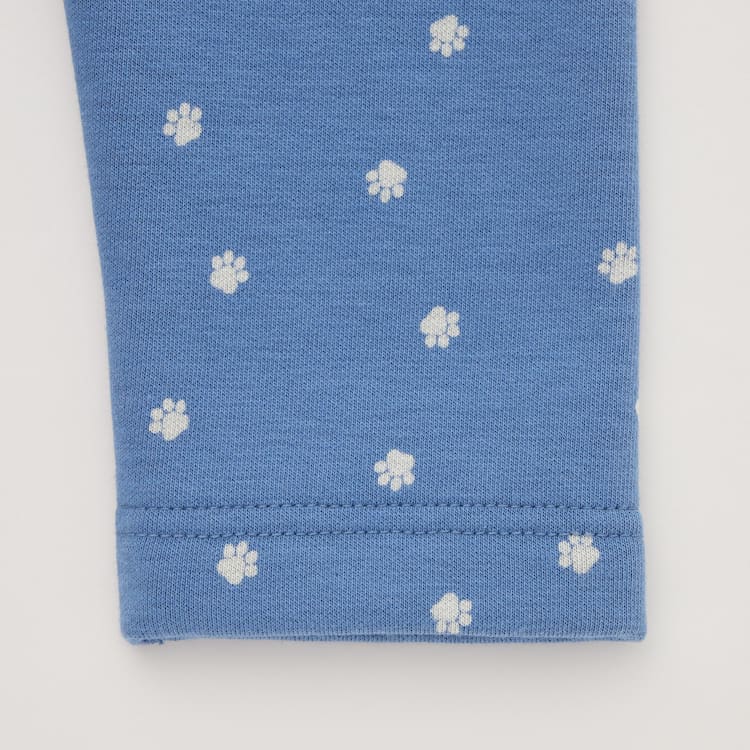 Uniqlo Fleece Footprint Leginy Pre Babatka Modre | MSZUKL-872