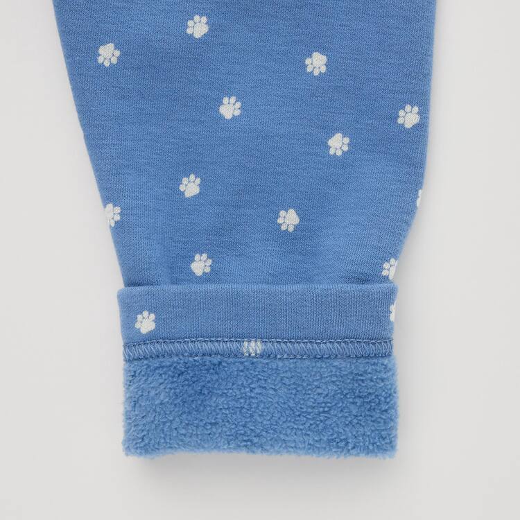 Uniqlo Fleece Footprint Leginy Pre Babatka Modre | MSZUKL-872