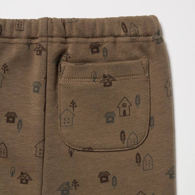 Uniqlo Fleece House Print Leginy Pre Babatka Hnede | NZBYUH-179