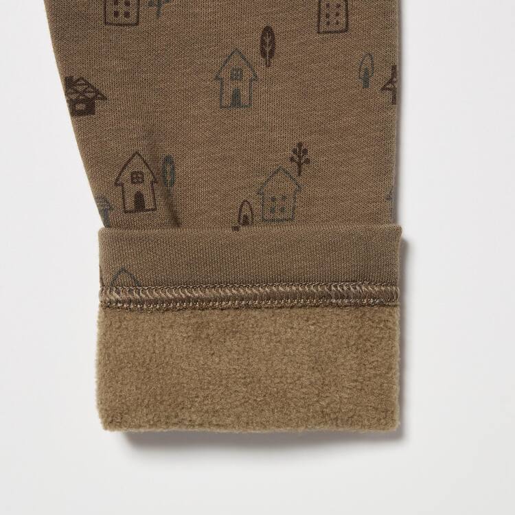 Uniqlo Fleece House Print Leginy Pre Babatka Hnede | NZBYUH-179