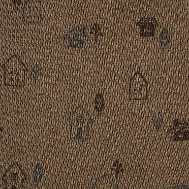 Uniqlo Fleece House Print Leginy Pre Babatka Hnede | NZBYUH-179