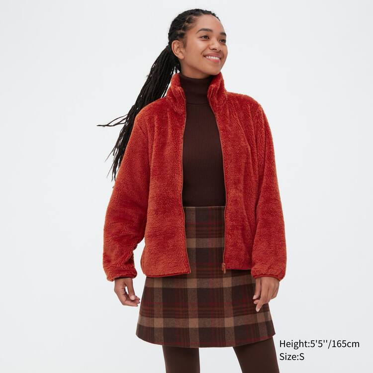 Uniqlo Fluffy Fleece Zipped Bundy Damske Červené | RAEZNI-498