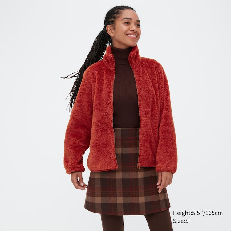 Uniqlo Fluffy Fleece Zipped Mikiny Damske Červené | QXVRDP-304