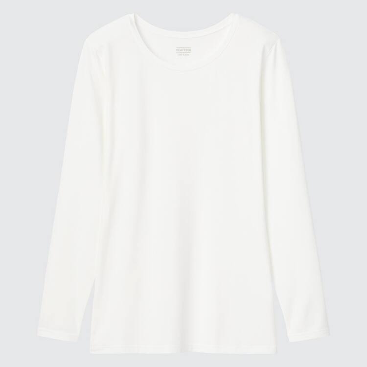 Uniqlo Heattech Crew Neck Long Sleeved Thermal Topy Damske Biele | RUBLQJ-893