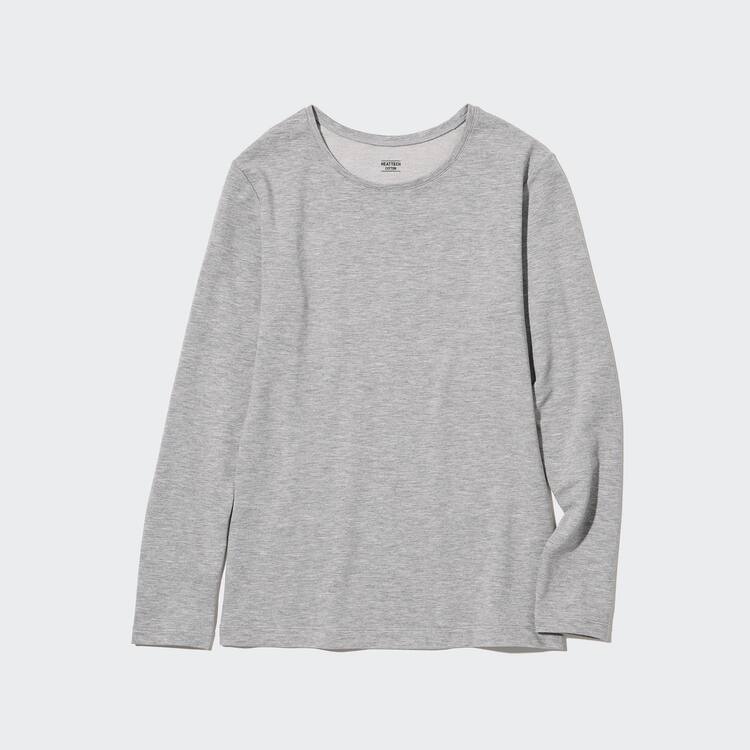 Uniqlo Heattech Extra Warm Bavlnene Crew Neck Long Sleeved Thermal Topy Damske Siva | MKVFPX-628