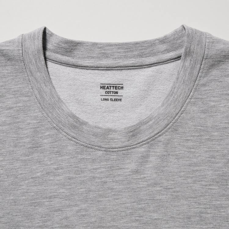 Uniqlo Heattech Extra Warm Bavlnene Heather Crew Neck Long Sleeved Thermal Topy Panske Siva | XNVYHD-681