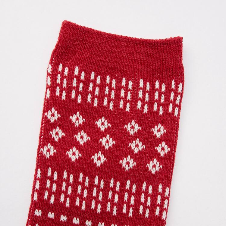 Uniqlo Heattech Fair Isle Print (Two Pairs) Ponozky Detske Červené Béžové | SUVYIM-420