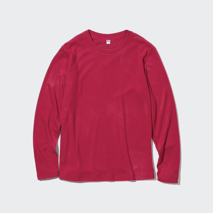 Uniqlo Heattech Fleece Crew Neck Long Sleeved Thermal Loungewear Damske Červené | IWVYEG-867