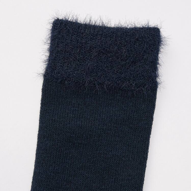 Uniqlo Heattech Knee High Fluffy (Two Pairs) Ponozky Detske Čierne | RZUVQF-014