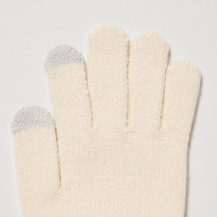 Uniqlo Heattech Pletené Gloves Rukavice Detske Biele | LSZKHA-460