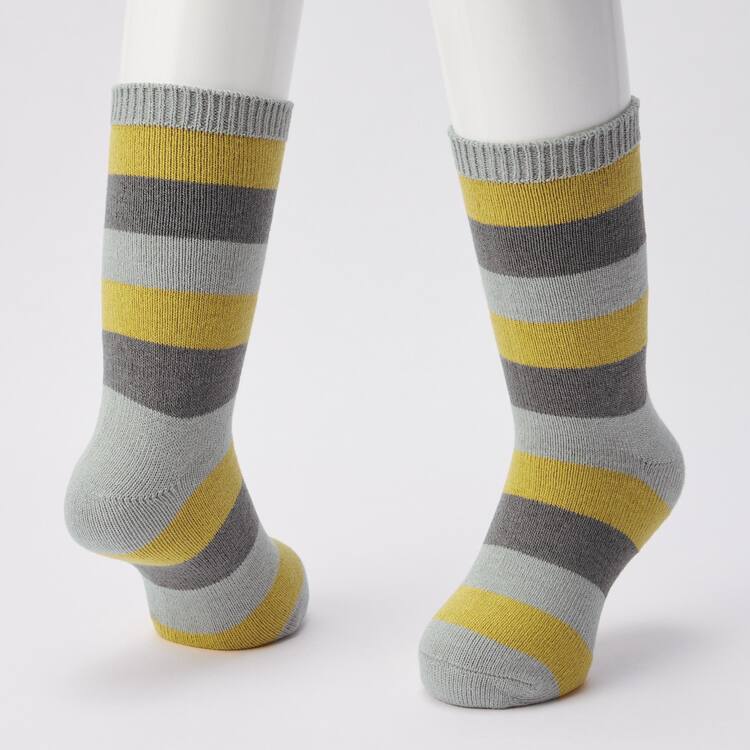 Uniqlo Heattech Pruhované (Two Pairs) Ponozky Detske Siva Žlté | HJKEBR-028