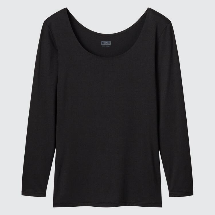 Uniqlo Heattech Scoop Neck Long Sleeved Thermal Topy Damske Čierne | NADYCH-574