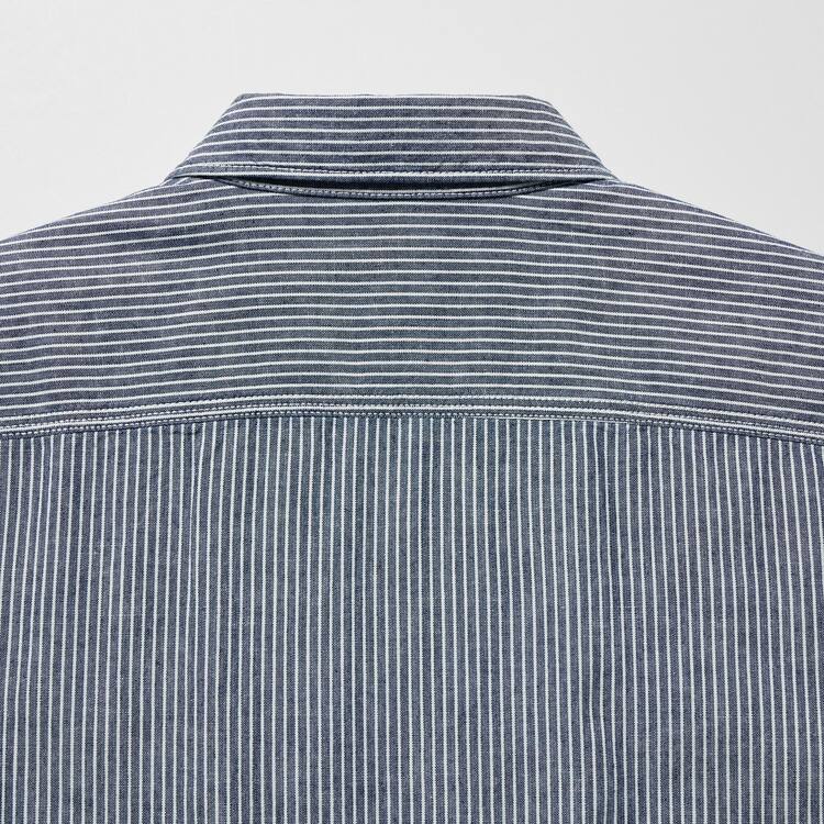 Uniqlo Hickory Denim Regular Fit Pracovná (Regular Collar) Kosele Panske Modre | OZJTKH-914