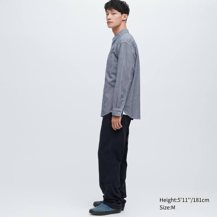 Uniqlo Hickory Denim Regular Fit Pracovná (Regular Collar) Kosele Panske Modre | OZJTKH-914